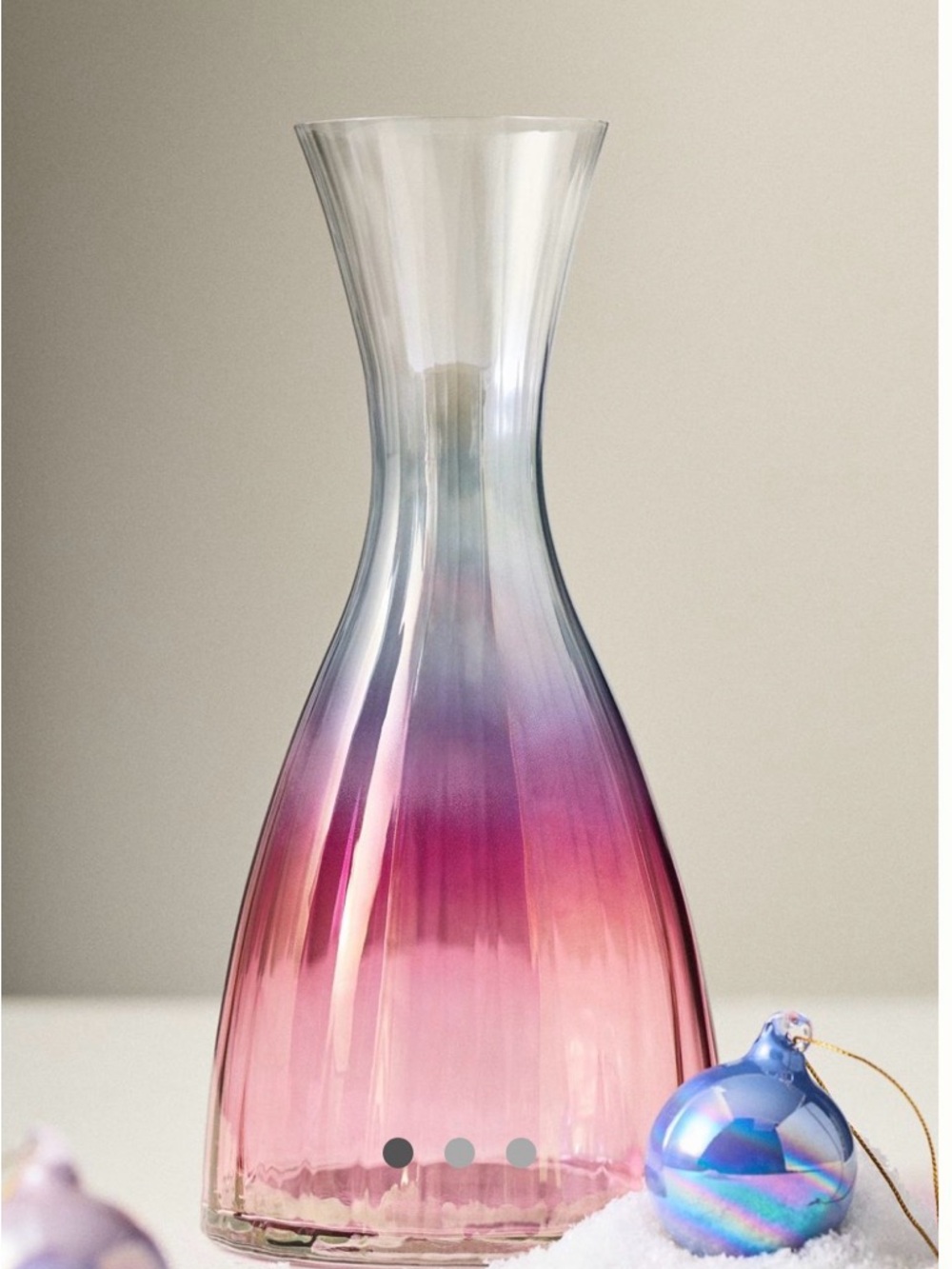 NYC ballet Anthropologie decanter Iridescent Ombre Glass Vase - Pink to Clear